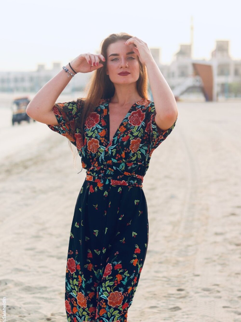ZARA Maxi Long Dress  Faux Wrap Top Button Front